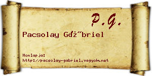 Pacsolay Gábriel névjegykártya